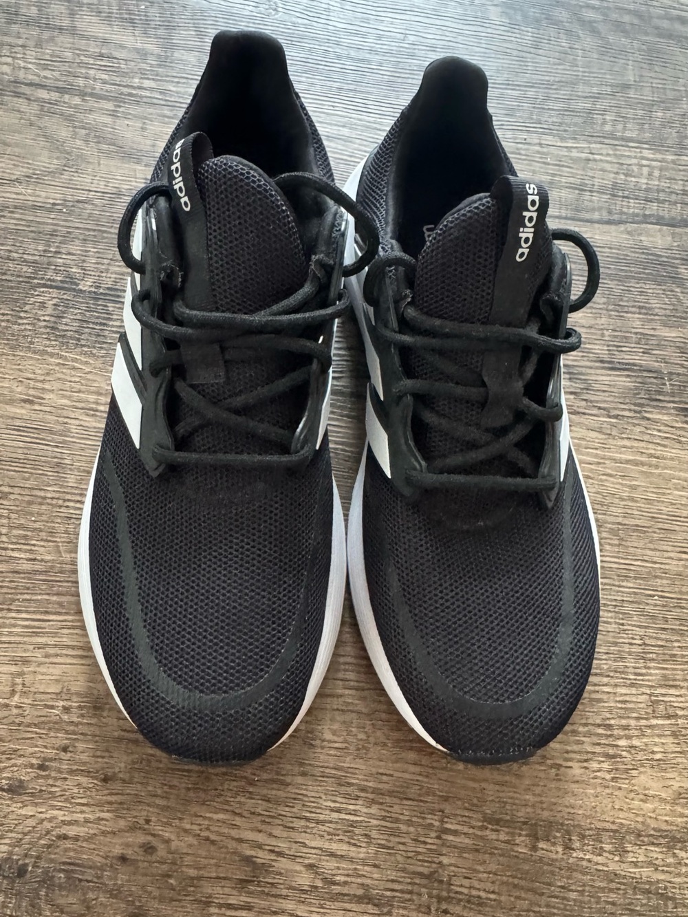 adidas Men’s Black Athletic Sneakers with White Stripes